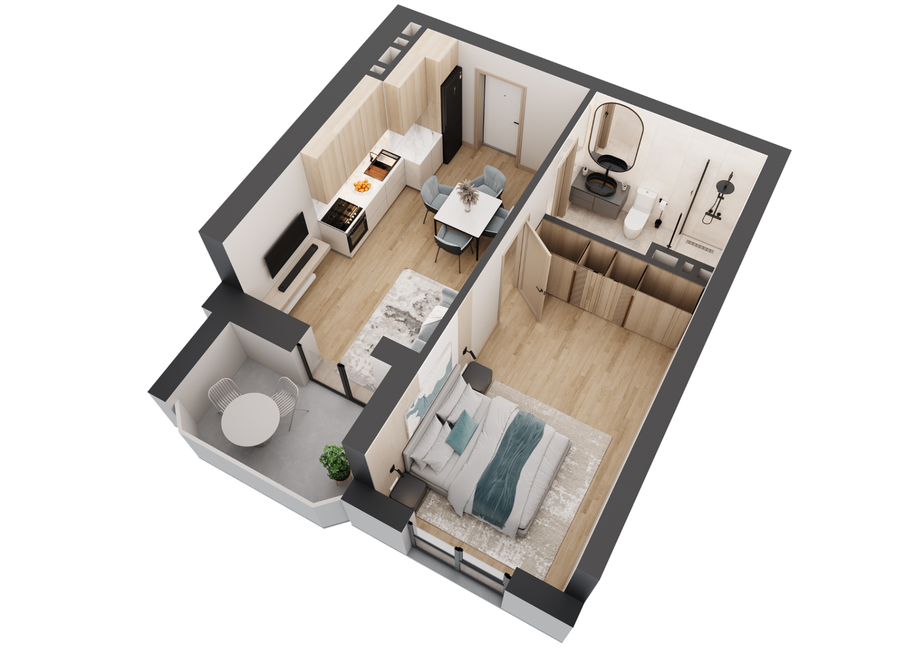Планировка Студия 32 м²